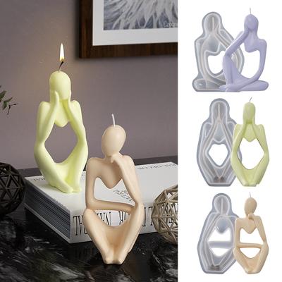 Art Thinker Silicone Mold Candle Mold Abstract Thinker Sculpture Soap Mold Home Decor Casting Mold DIY Handmade Housewarming Gift