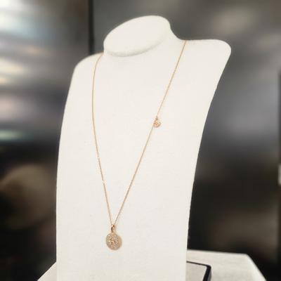 Atria H Simple Long N Pink Plated Necklace QUNNEDG0003FRF