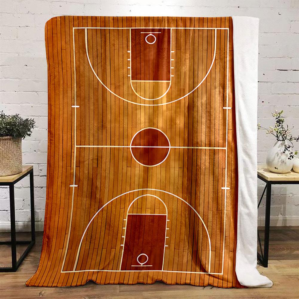 Basketball Court Design Blanket for All Seasons Blanket Lunch Break Throw Gift