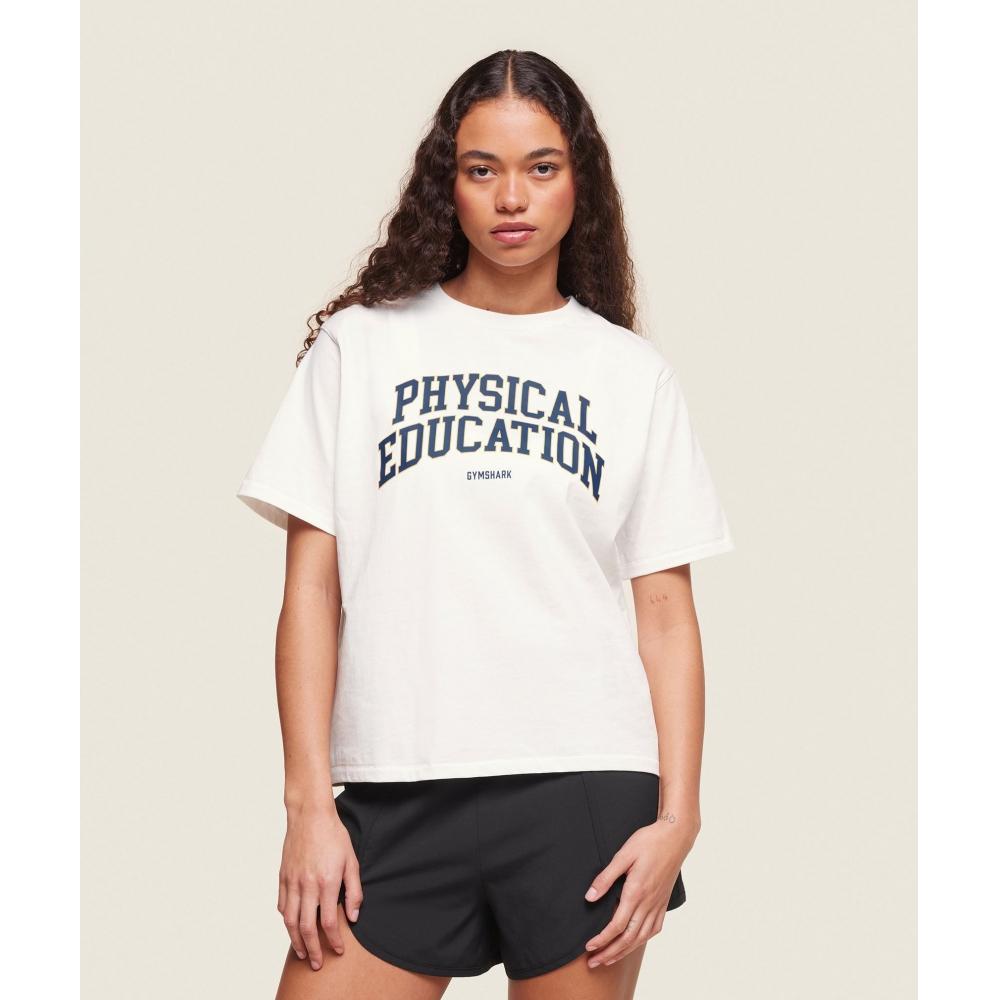 

Футболка Gymshark Phys Ed мягкая белая B3c8a Wcmy XS