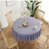 White Tablecloth Solid Color Round Table Cloth Cotton Linen Lace Ruffled Kitchen Dining Wedding Tables Cover Room Decor
