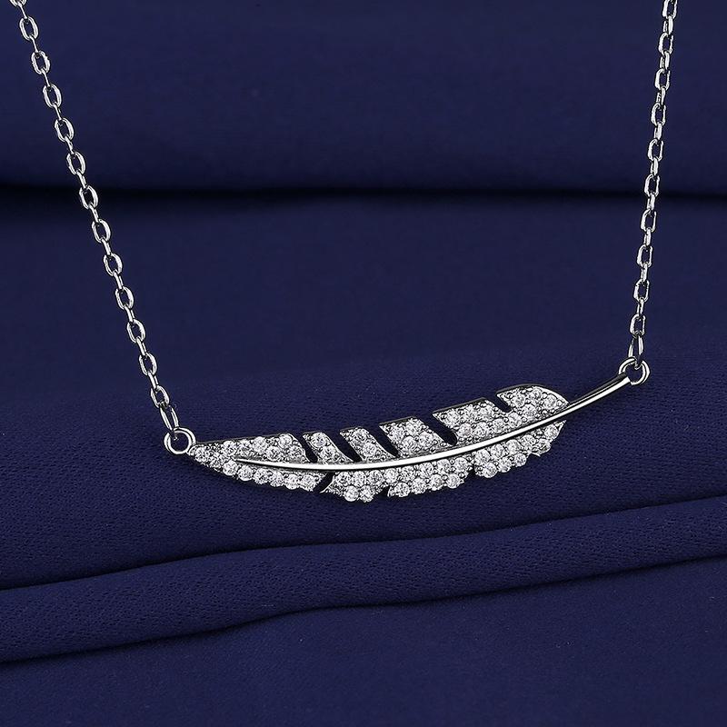 New Fashion 925 Sterling Silver Jewelry Round Zircon Pendants Necklaces Women Fine Semi Rhinestone Circle Clavicle Chain Choker
