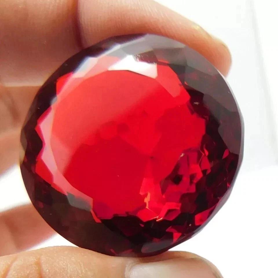 Natural Brazilian Red Color Topaz Round Cut 118+ Ct Fabulous Certified Gemstone