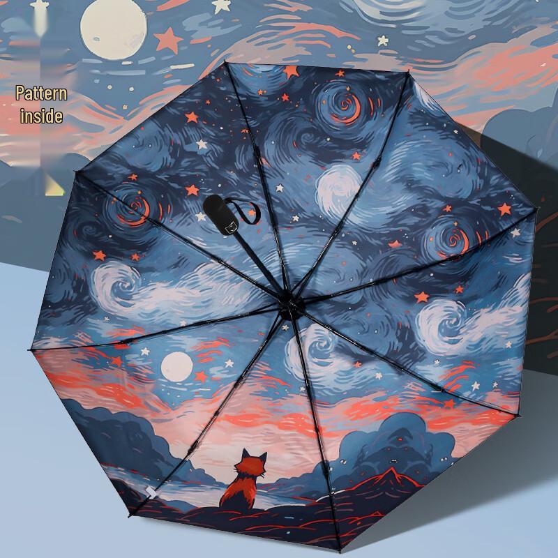OIMG Starlight Raccoon Manual Folding Umbrella