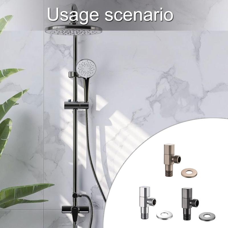 Brass Turn Angle Stop Valves Bathroom High Flows Hot/Cold Water Shut Down Valves Water Flows Control Valves Enduring