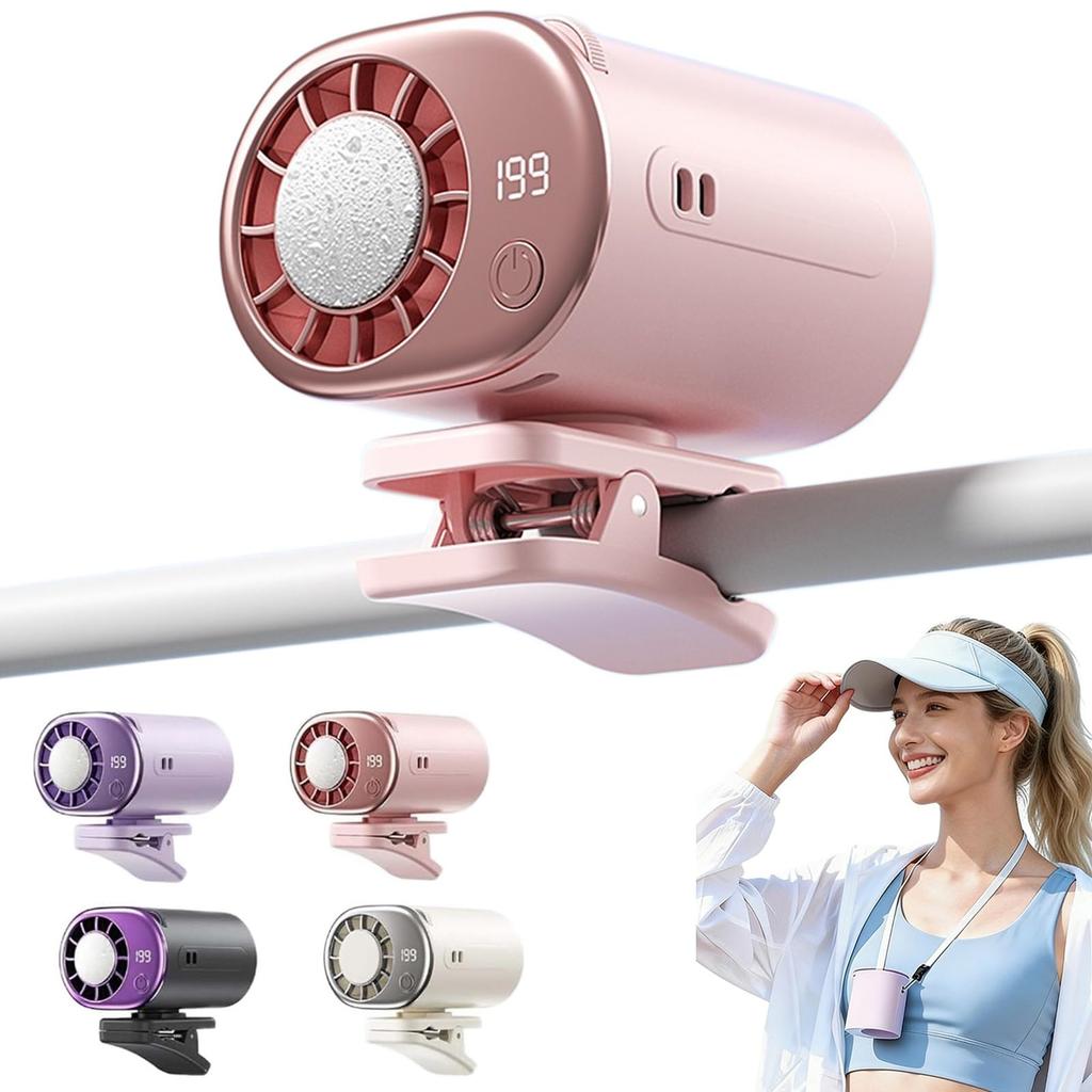 2026 Car Clip On Air Conditioner Fan with Led Display, Portable Mini Cooling System for Auto Vehicle, 360° Rotation, 199 Speeds