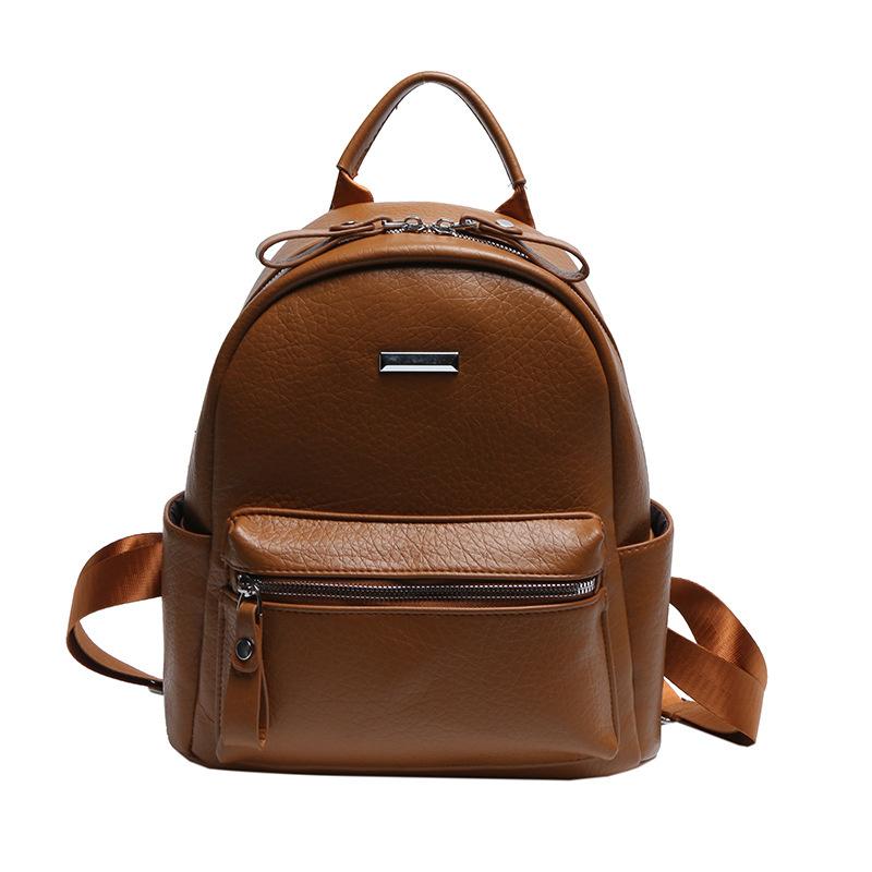 Ielgy Fashionable All-Match Ladies Backpack Trendy Soft Leather Work Commuter Travel Backpack