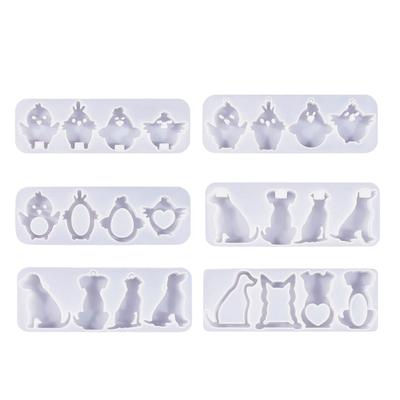 Stampo in Silicone Animale Cane Stampini Portachiavi Fai da Te Orecchini Pendente in Cristallo Stampo Resina Epossidica Accessorio Stampo per Creazione Gioielli