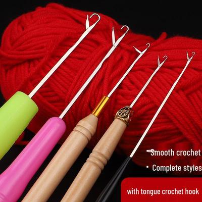 Handmade Crochet Wig Hook & Wool Yarn Repair Tools with Stainless Steel Needles