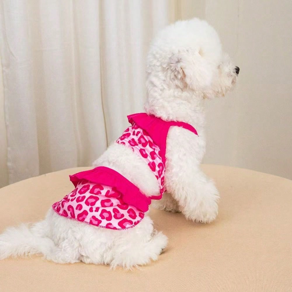 Pet Dog Apparel: Camisole Lace Printed Dress for Daily Wear & Outdoor Photoshoots;Cute Small Dog Outdoor Going-Out Dresses - Summer Outfit
