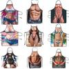 Creative Funny Character Print Waterproof Apron For Kitchen Cooking Home Use