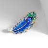 Broche de Pluma de Pavo Real con Diseño Geométrico Sumergido en Aceite de Resina Para Accesorios de Moda