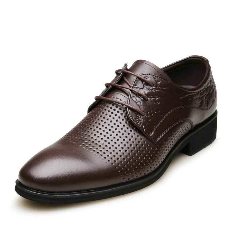 

Summer men s leather sandals business dress hollow leather shoes breathable leather casual men s shoes 44