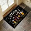 "Cheers To Good Times" Bar Theme Doormat, Polyester Flannel Non-Slip Machine Washable Low Pile Rug for Indoor Home Decor