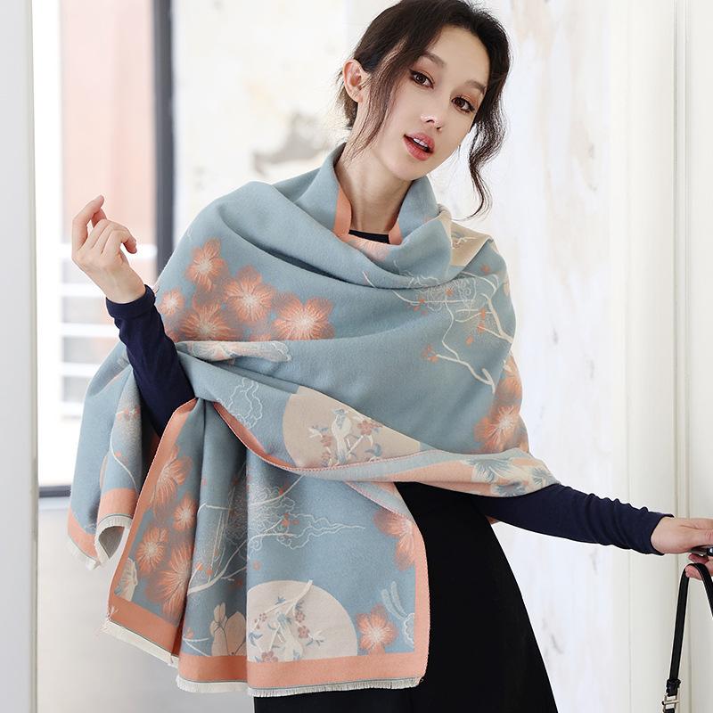 Women S Thick Warm Vintage Faux Cashmere Scarf Shawl Versatile All Season