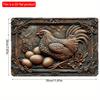 2d Flat 30*20cm, Contemporary Wooden Wall Art, Mother Hen with Eggs, Suitable for Home, Kitchen, Farm, Restaurant, Decorative Wall Poster.