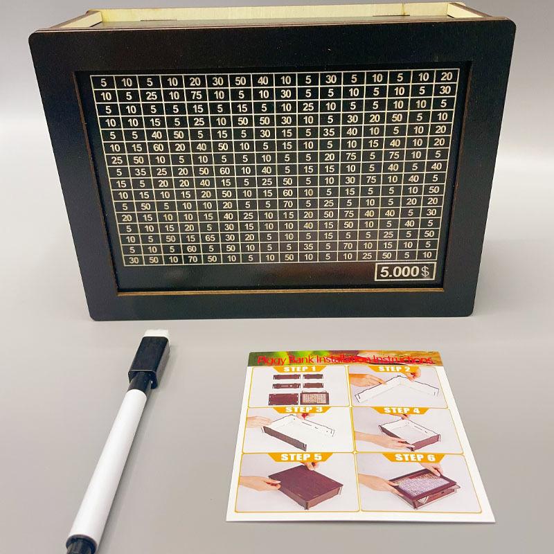 1000/2000/3000/5000/10000 EUR USD Saving Money Box Wooden Diy Piggy Bank Money Storage Bank With Counting Tool Creative Gift