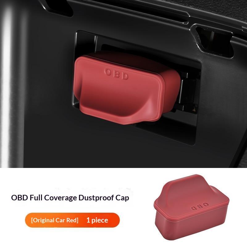 Silicone Car Obd Port Dust Cover Handle Design Obd Port Lock Protector Sleeve Caps Waterproof Dustproof Car Accessories