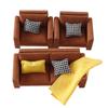 Dollhouses Loveseat Single Sofa Couch Handcrafted Wooden Miniature Decors For DIY Toy House Accessories