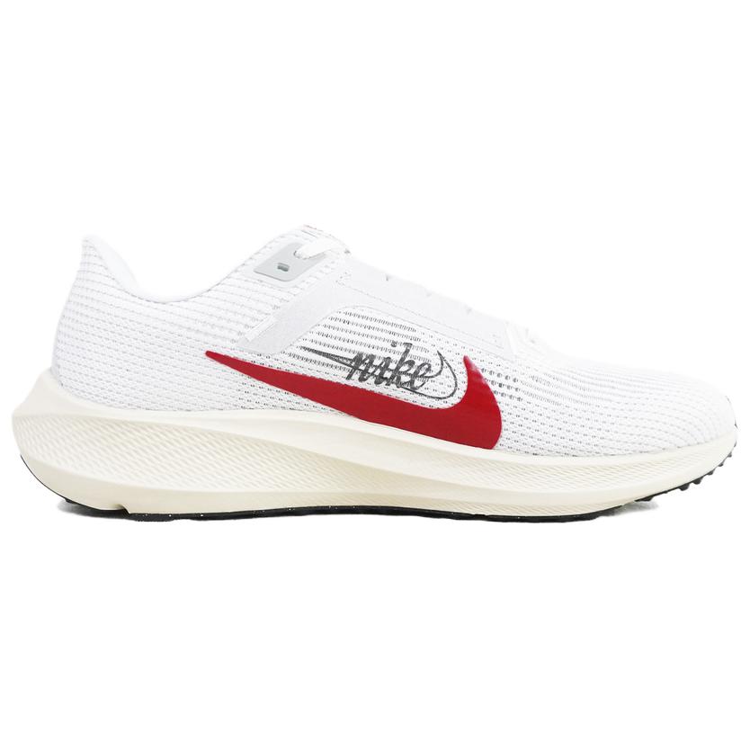 Nike Air Zoom Pegasus 40 Abrasion Resistant Support Low Top Casual Running Shoes Men's White Red Sneakers FB7179-101