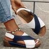 Fashion Women Wedge Sandals 2025 New Comfortable Non Slip Beach Shoes Woman Mix Color Leather Platform Roman Sandals Zapatos De Mujer