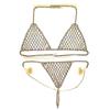 Mixed Color Mesh Bra Chain, European And American Popular Party Personalized Diamond-Encrusted Bikini Set Chain
