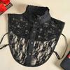 fake women' lace SHIRT WHITE COLLAR with elegant clasp