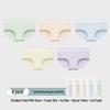 Duoduo Cotton Women's 5-Pack Mid-Waist Antibacterial Pure Cotton Panties