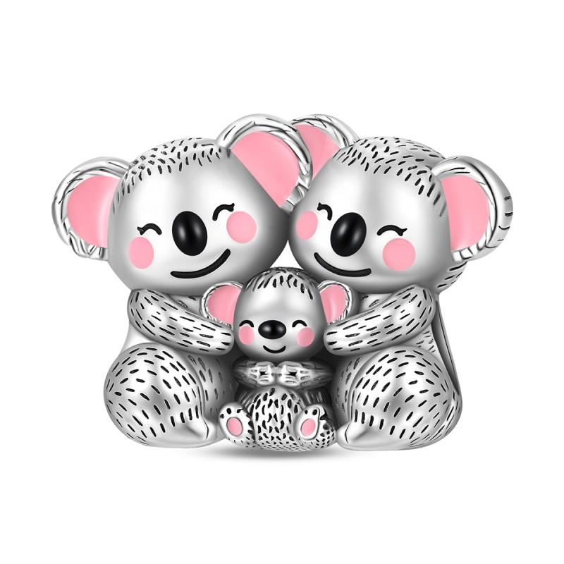 New 925 Silver Lucky Zoo Cat Dog Rabbit Fox Charms Bead For Women Fit Bracelet DIY Birthday Party Jewelry Gift
