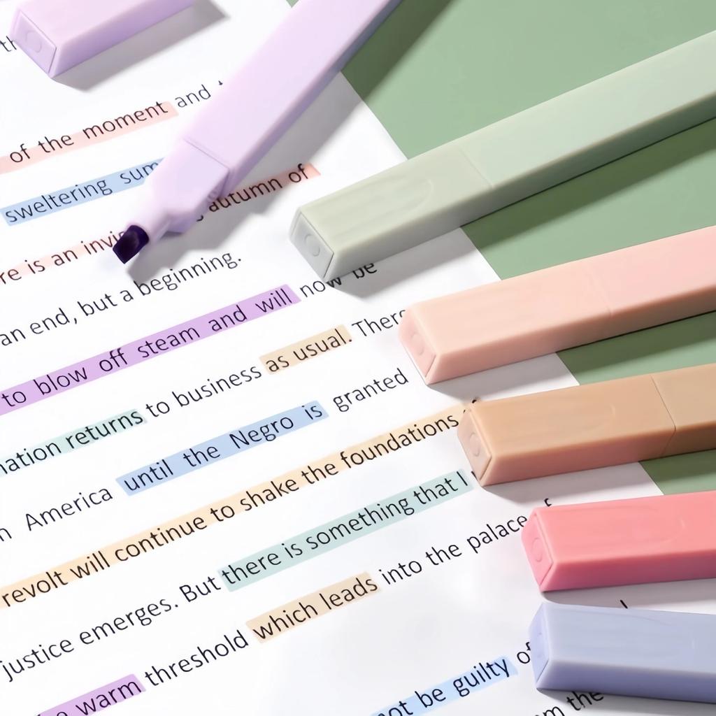 6 Light - Colored Highlighters for Students' Note - Taking