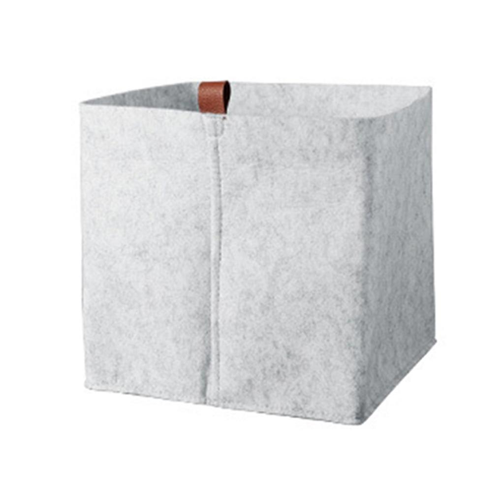 Felt Storage Basket Foldable Desk Organizer Bin For Snacks Toys and Misc Items Durable Felt Box For Dorm Room Home Office