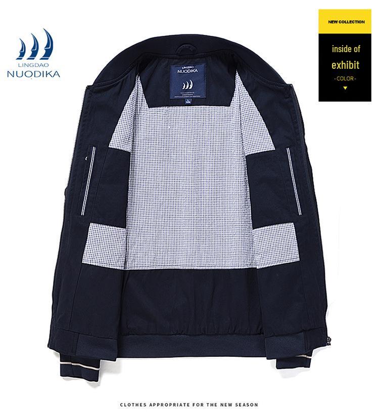 Leadino Nautica Men's Baseball Collar Jacket: Comfortable, Versatile, Plus Size Casual Outerwear for Spring and Autumn