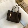 Suede leopard print big bag women's fashion matte tote bag autumn and winter retro underarm mother bag
