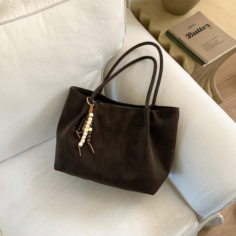 Suede leopard print big bag women's fashion matte tote bag autumn and winter retro underarm mother bag