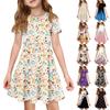 Girl Summer Dress Color & Print Short Sleeve Dress With Pocket Casual Dress Shorts Sleeve Party Dress Easter Day