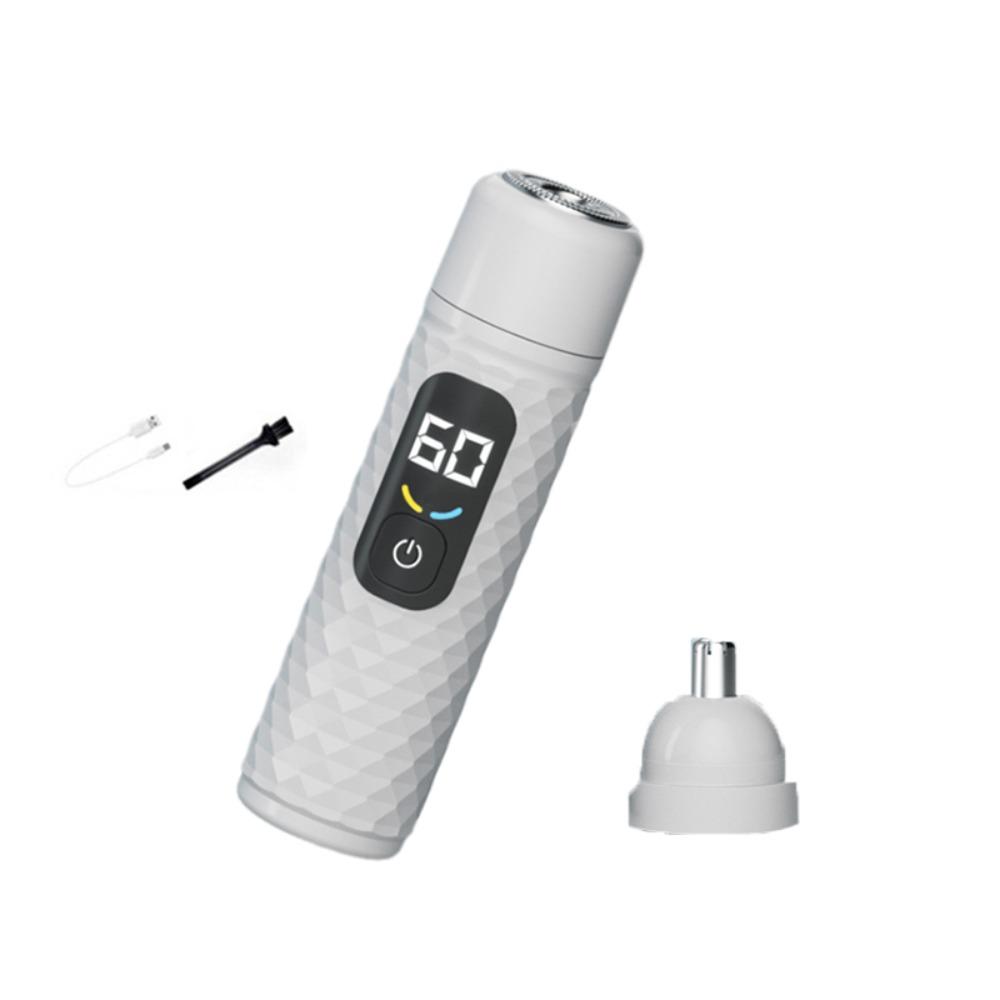 2 In 1 Men's Electric Razor Digital Display Electric Shaver Mini Nostril Cleaning Trimmer  Bathroom