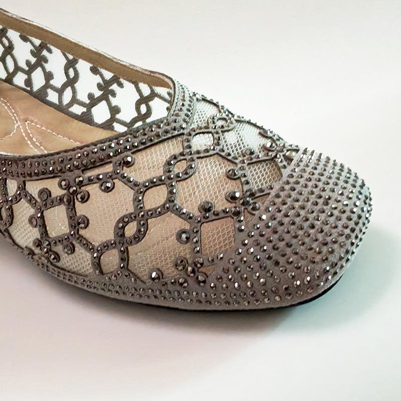 Summer Shoes Women Low Heels Breathable Mesh Shoes Square toe Elegant Office Lady Shoes Black Beige Grey Plus Size 42