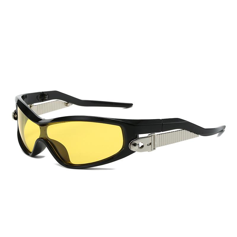 Punk Style Rectangular One-Piece Women Sunglasses  Luxury Brand Steampunk Men Retro Premium Uv400