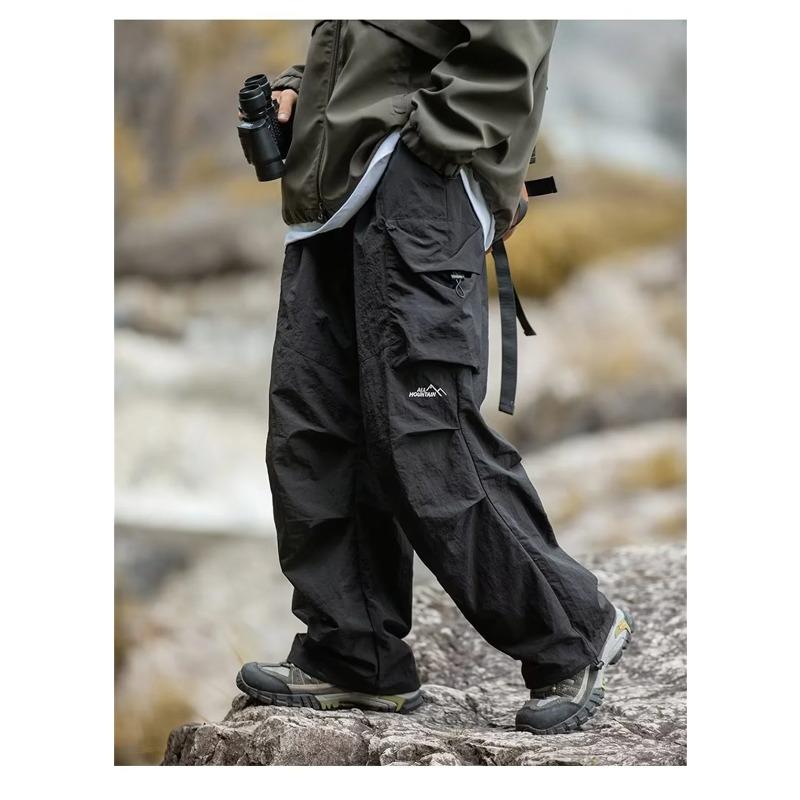 Men's Spring  Autumn Waterproof Hip Hop Mountaineering Pants Casual Harajuku Work Pants Black Cargo Outwear Pant