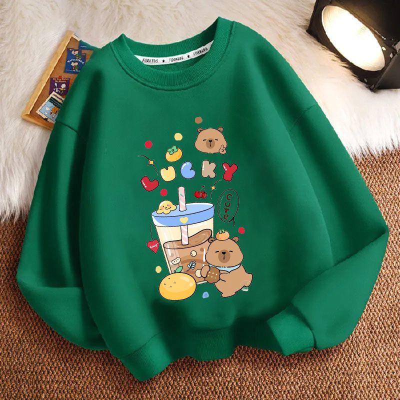 

Cute Capibara Hoodies for Children, Casual Hoodies for Boys and Girls Spring and Autumn 160