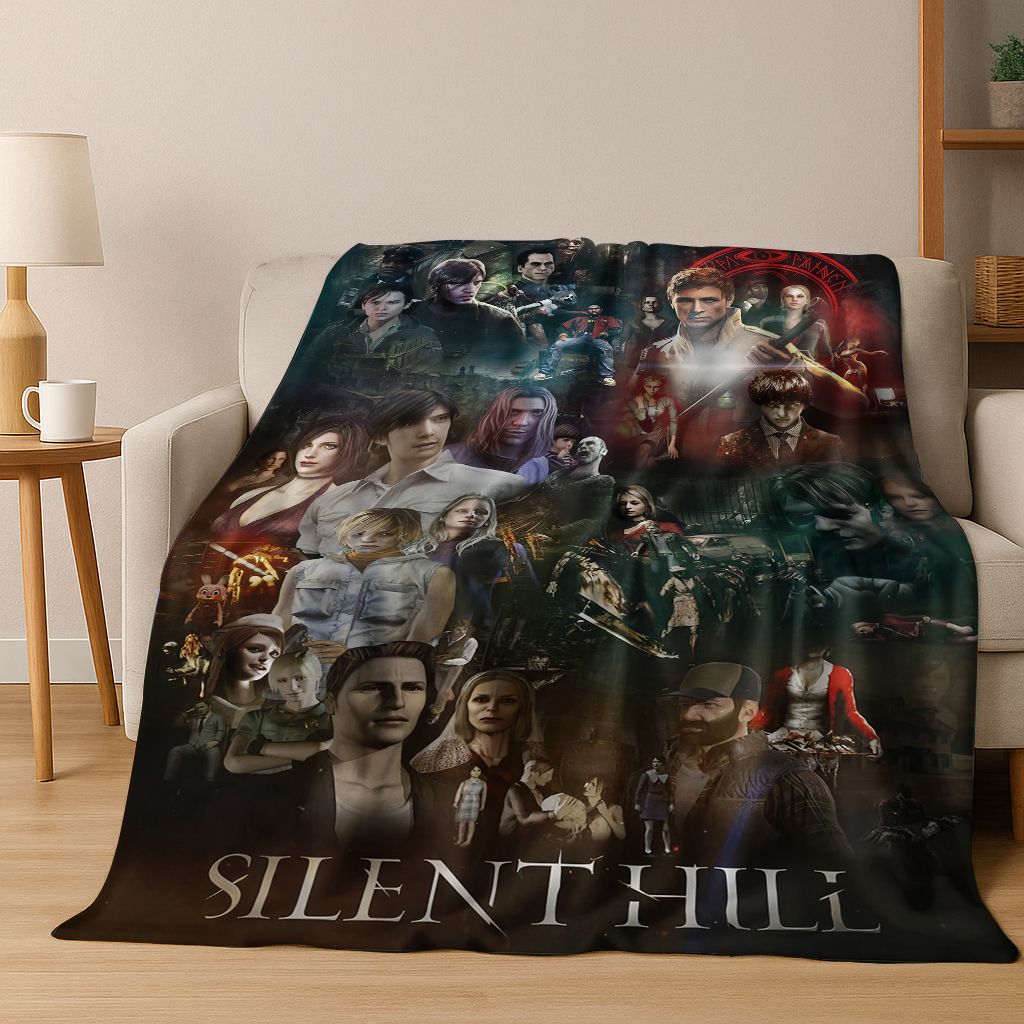 Classic Silent Hill Horror Game Movie Art Flannel Blanket,Cozy Soft Throw Blanket for Home Bedroom Bed Sofa Picnic Cover Gift