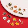 1pcs Stainless Steel Cartoon Halloween Enamel Charms Pumpkin Skeleton Ghost Bat Cat Pendants for DIY Jewelry Making Accessories