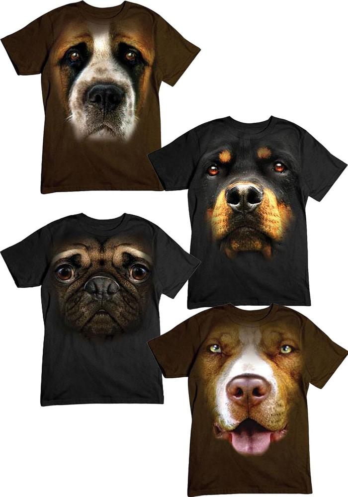 New Big Pitbull, Pug, Rottweiler, and St. Bernard Face T-shirts Unisex T-Shirt XXXL