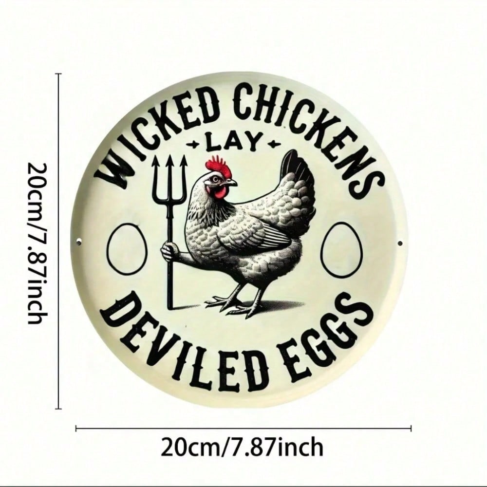 

Bad Chicken Bad Egg Metal Sign Wall Art Home Pub Decor Funny Tin Plate 20x20 різнокольоровий