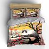 "Cat Art Three-Piece Decorative Set" Bedding Set with 1 Duvet Cover 2 Pillowcases Single Double King Queen, Gift