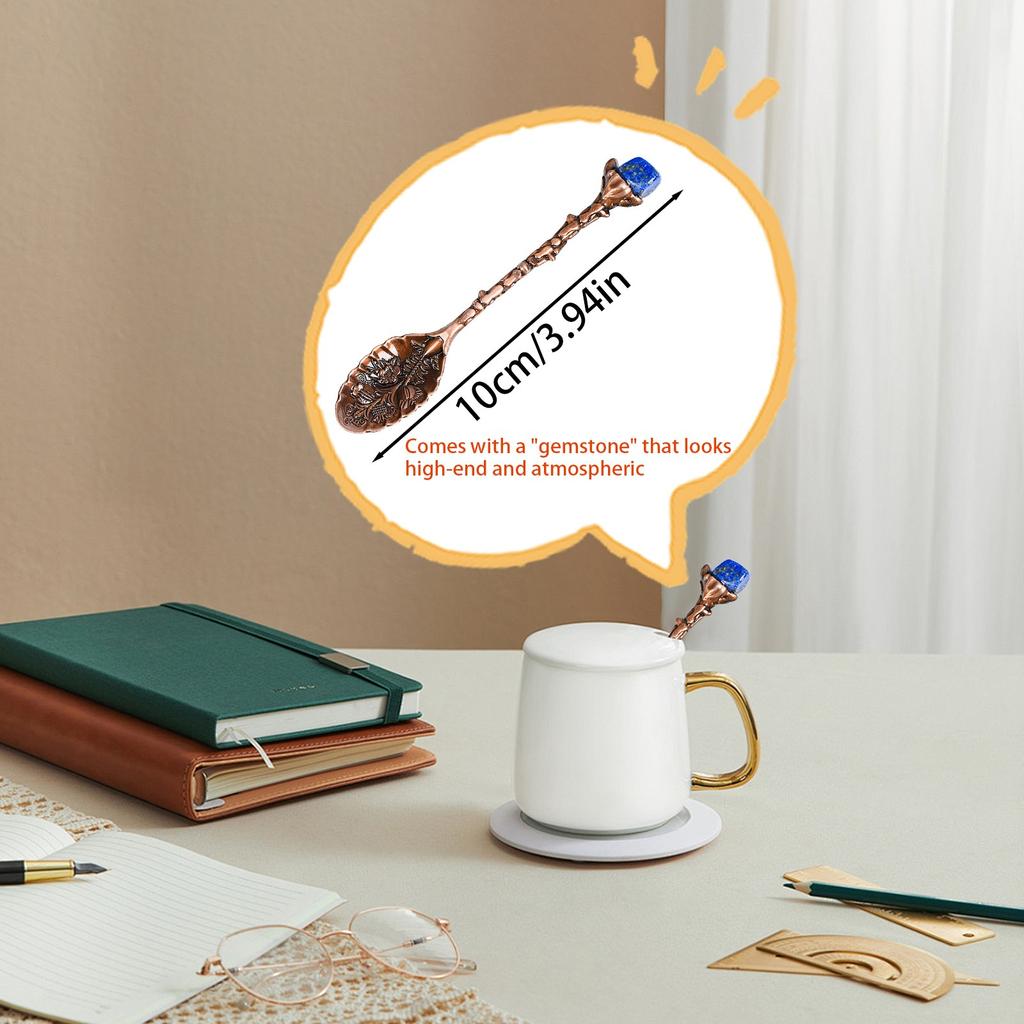 Natuurlijke Kristallen Koffielepels Met Vintage Snijwerk Creatieve Dessert Roerlepel