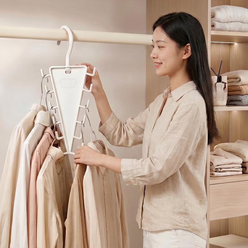 V-Shaped Double-Sided ABS Clothes & Hat Storage Rack - Stackable Multi-Hanger