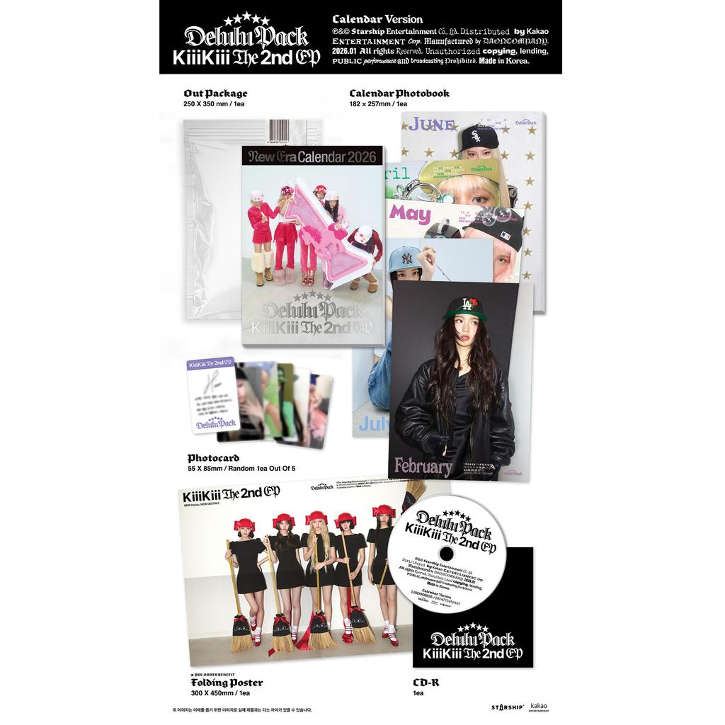 KiiiKiii [Pacote Delulu] 2º Álbum EP (Versão do calendário. / Versão Bola de Cristal. / Versão Fone de Ouvido) OFICIAL SELADO