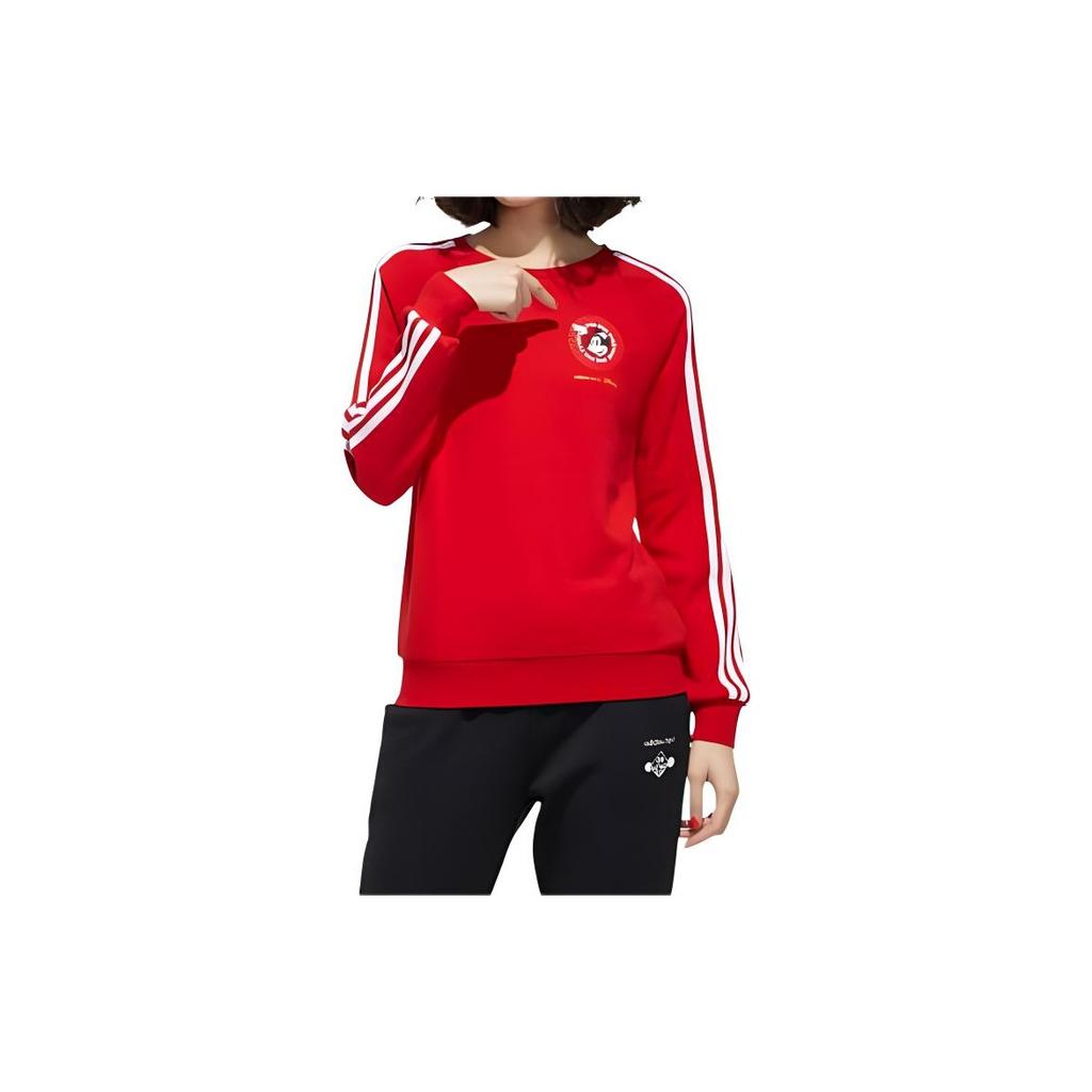 adidas Neo CNY Minnie Print Sport Sweatshirt Damen Oberteile Hellkarmesinrot GE7770