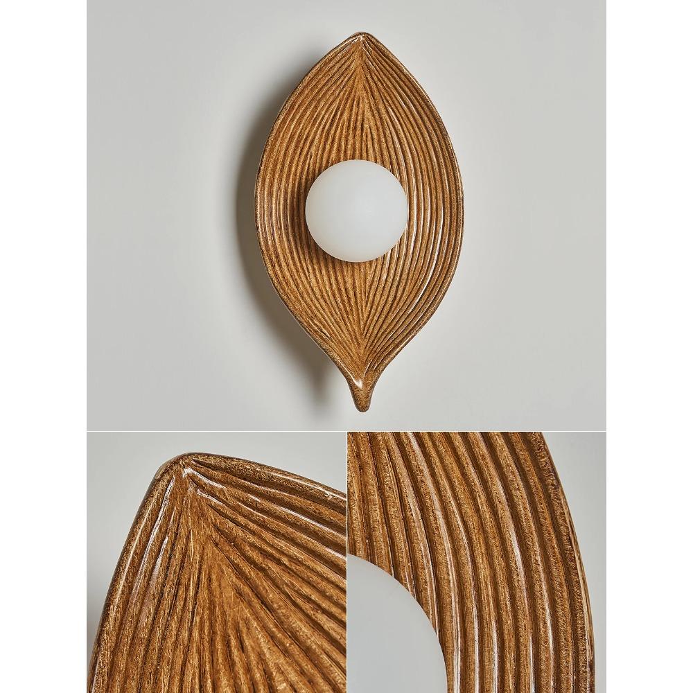 Vintage LED Leaf Wall Lamp Living Room Background Wall Sconces Corridor Bedroom Bedside Decorative Home Indoor Lighting